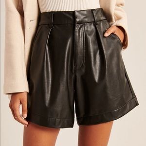 6 inch vegan leather shorts